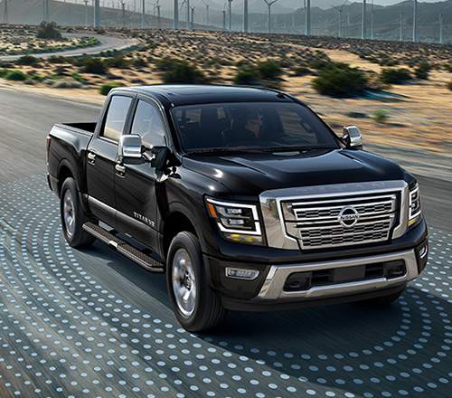Black 2020 NIssan Titan displayed