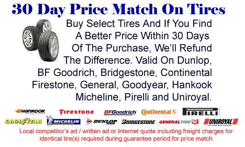 30 day price match on tires