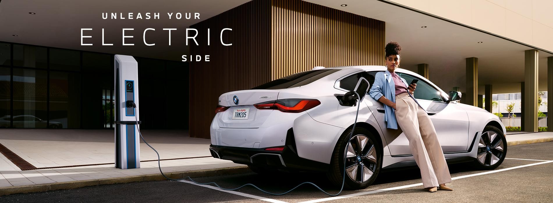 BMW Vehicle parked beside charging port