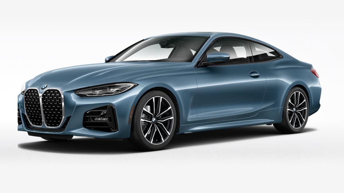 2021 BMW 4 Series Coupe Teal with Gray Background