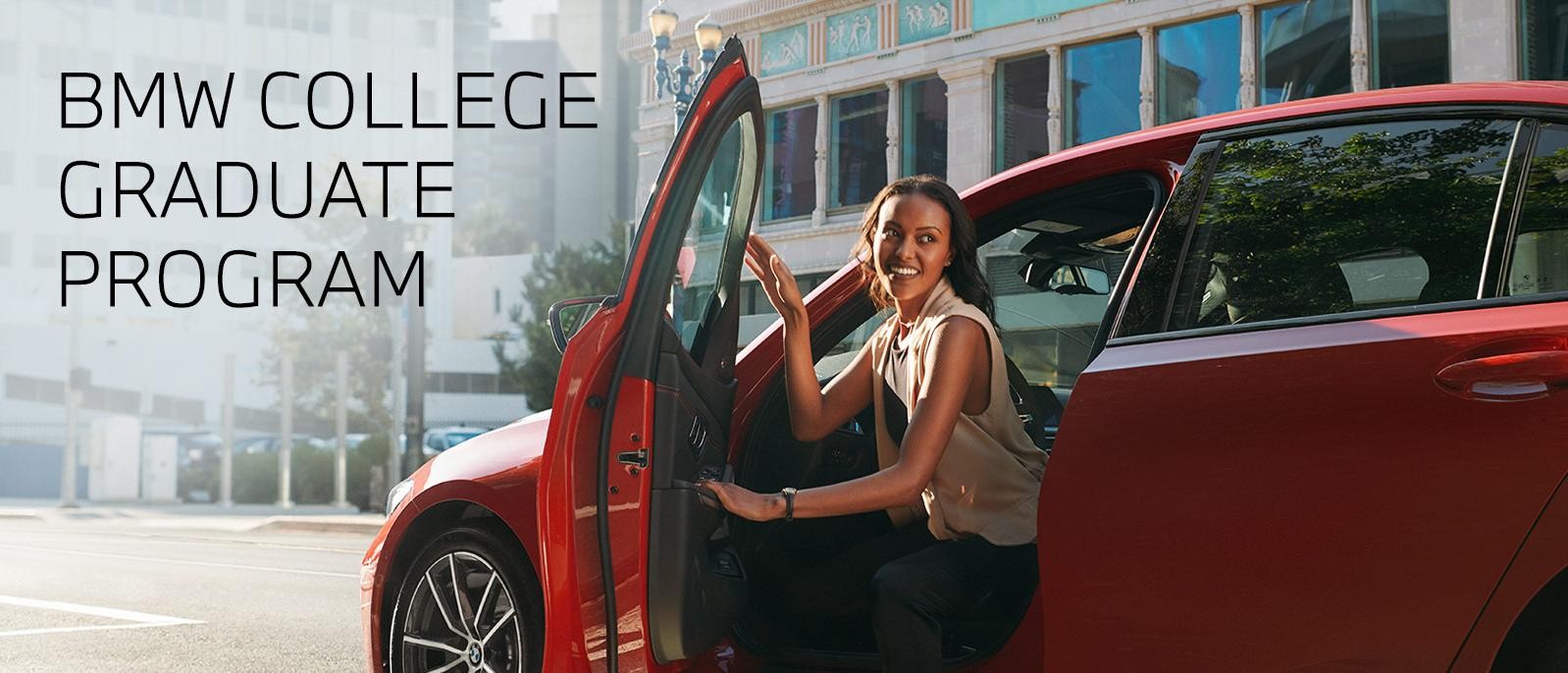 Woman opening BMW 