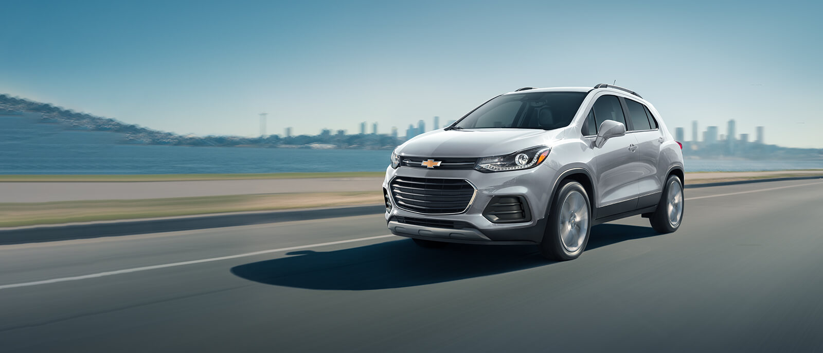 2021 Chevy Trax driving on the road.