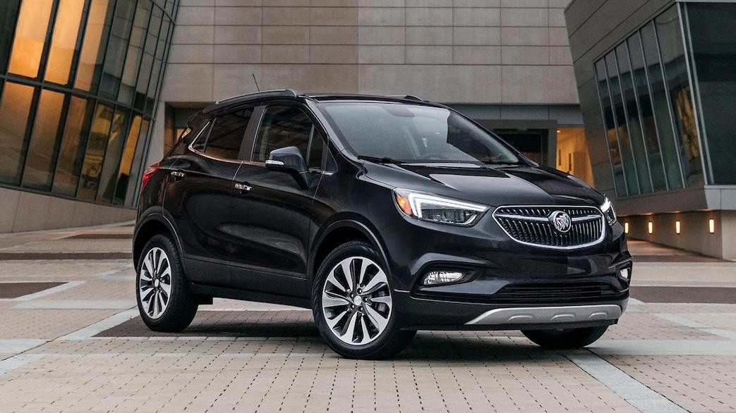 Buick Encore outside an office building.