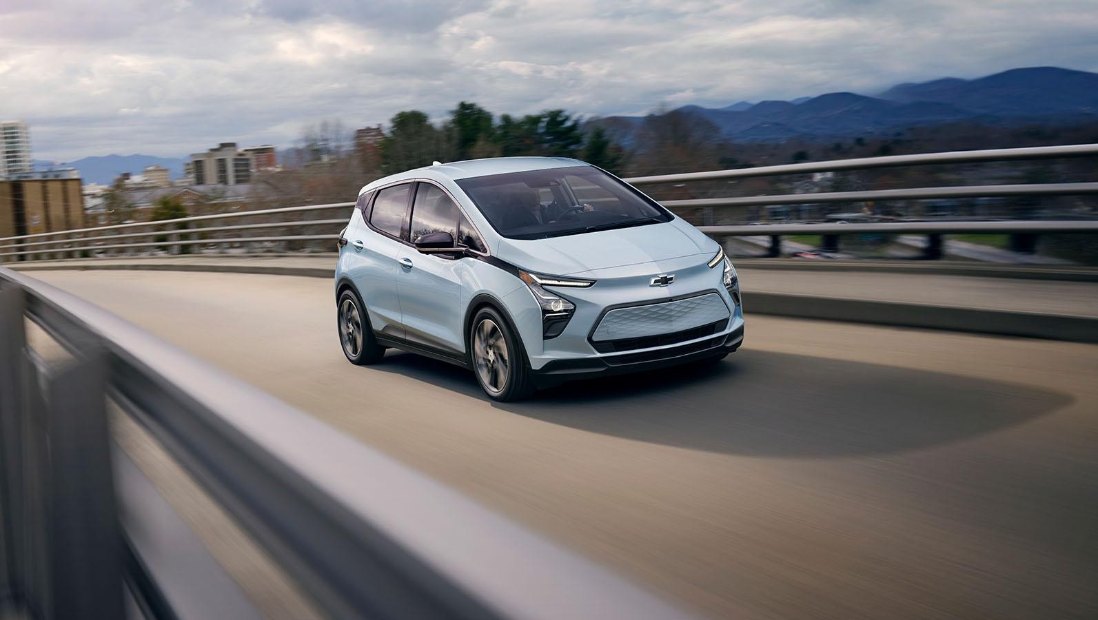 2023 Chevrolet Bolt EV on road.
