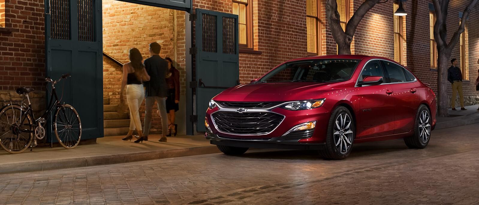 2021 Chevy Malibu parked in the street.