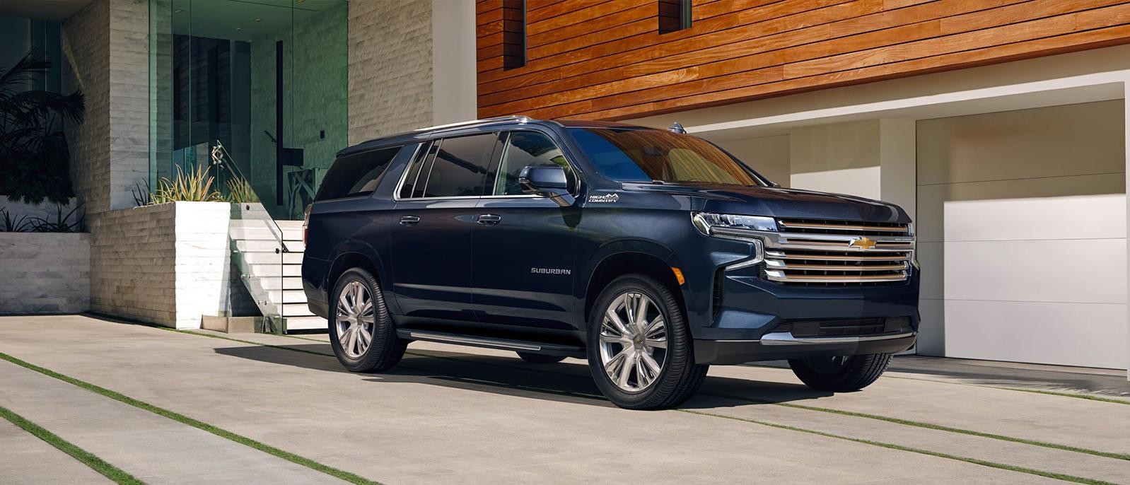 2021 Suburban in drive way.