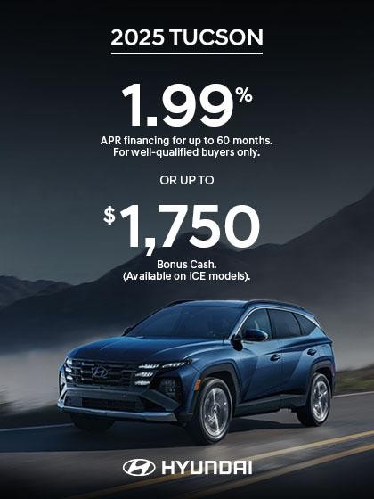 2025 Hyundai Tucson  APR or Bonus Cash Offer