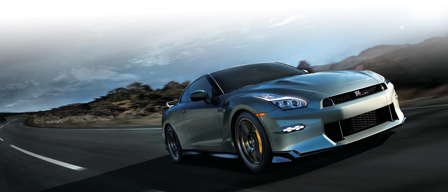 2024 Nissan GT-R sprinting on the road.