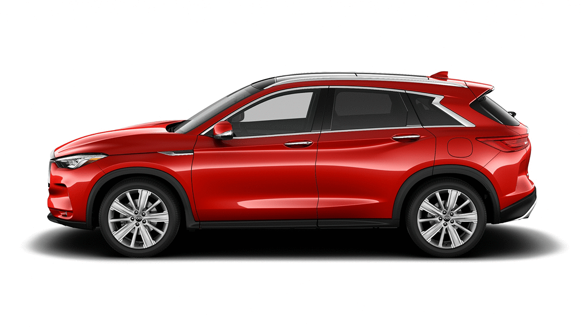 360 rotation of a red INFINITI QX50