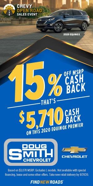 Save 15% off MSRP on 2020 Chevrolet Equinox at Doug Smith Chevy Dealer in Utah