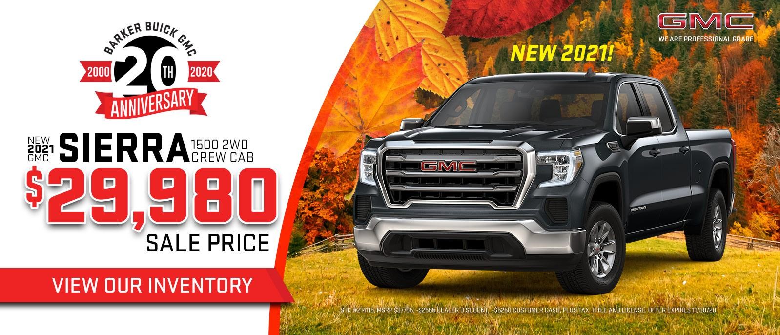 New 2021 GMC Sierra 1500 $29,980 Sale Price* View Inventory