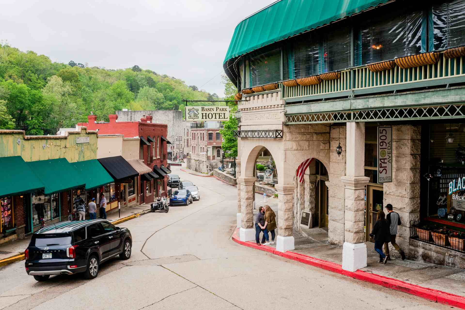 Downtown Eureka Springs, Arkansas in the summer.
