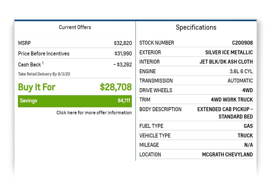 Chevy Pricing