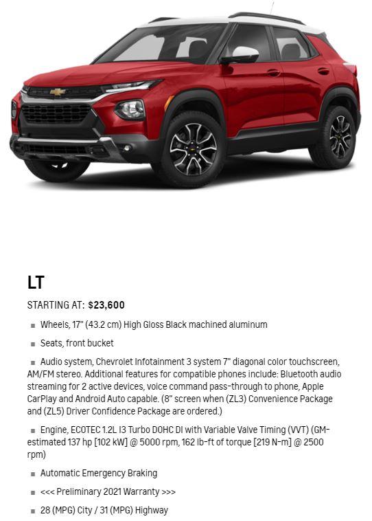 2021 Trailblazer LT