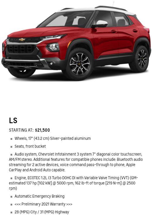 2021 Trailblazer LS