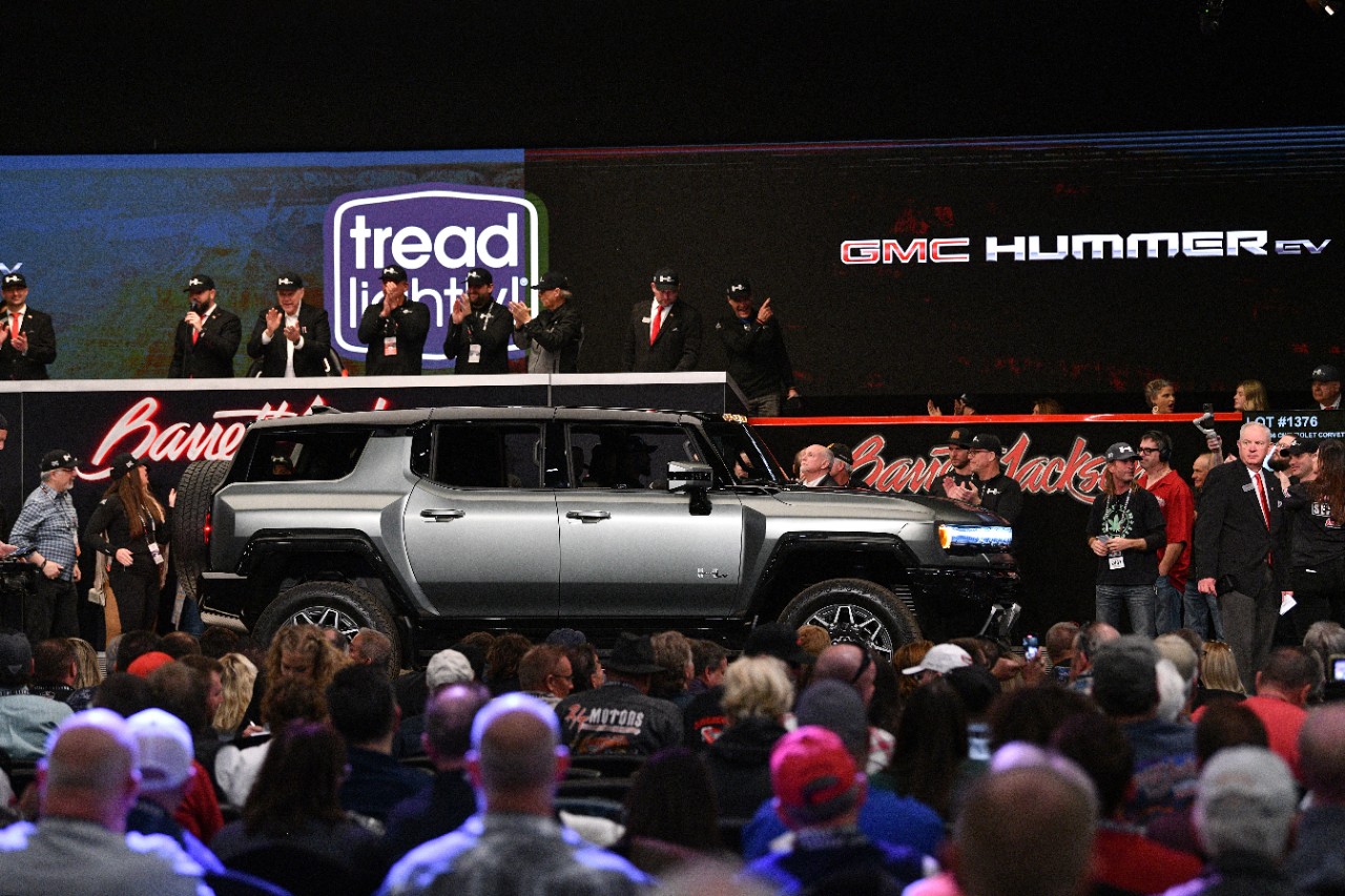 2024 GMC HUMMER EV Edition 1 SUV VIN 001 at the Barrett-Jackson Auction in Scottsdale, Ariz. on Saturday, January 28, 2023. (Courtesy of Barrett Jackson).