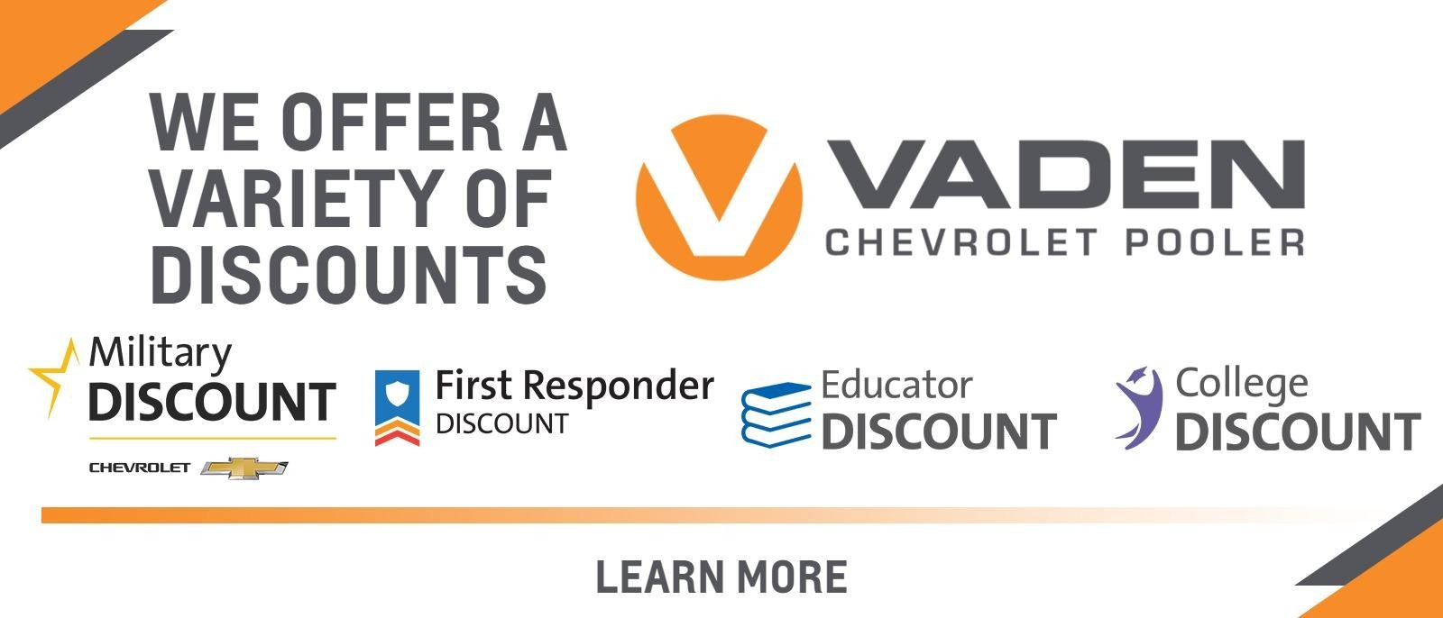 WE OFFER A VARIETY OF DISCOUNTS