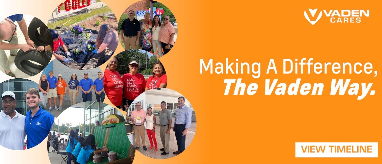 Community Partner Banner
Making A Difference The Vaden Way