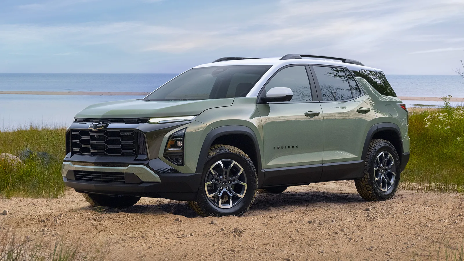 2025 Chevy Equinox on the beach in green