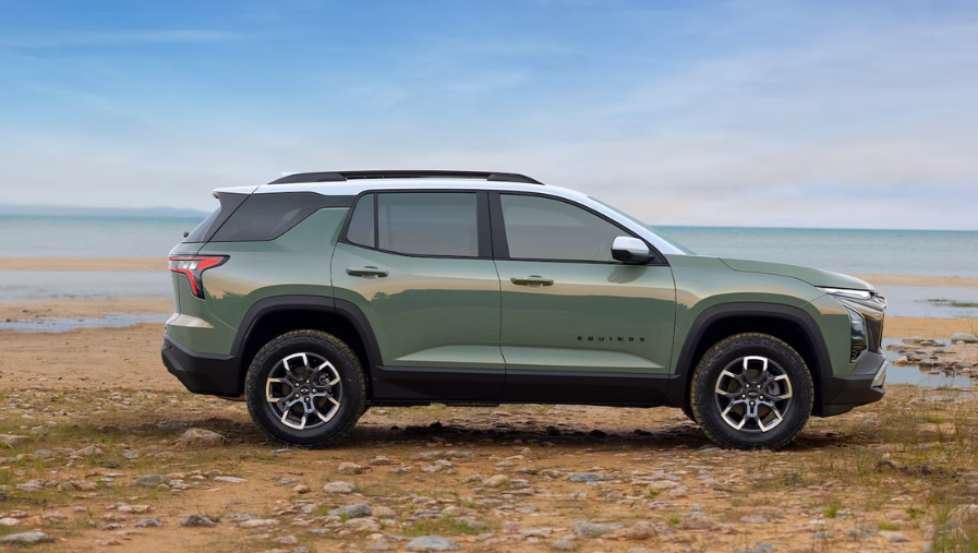 a green and white Chevy Equinox