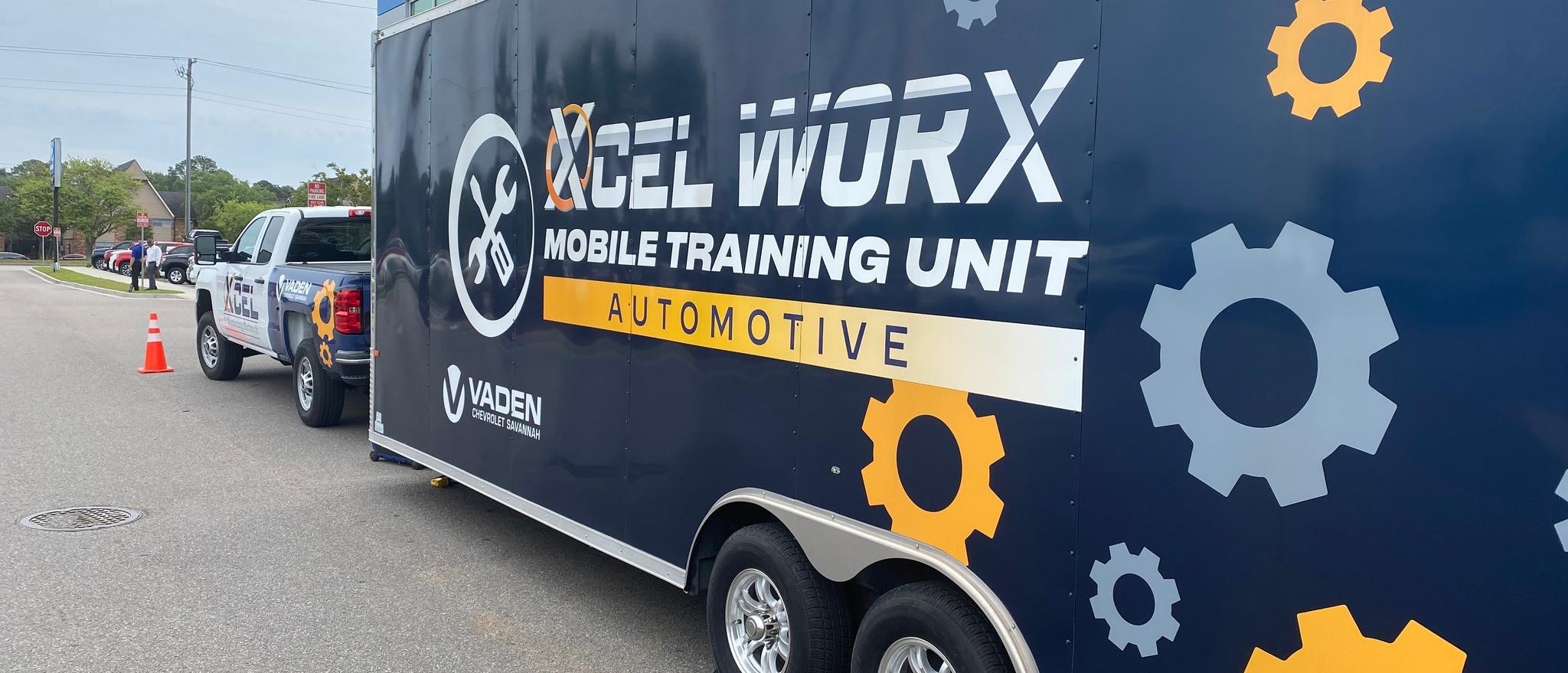 A close up photo of the Xcel Strategies Mobile Training Unit 