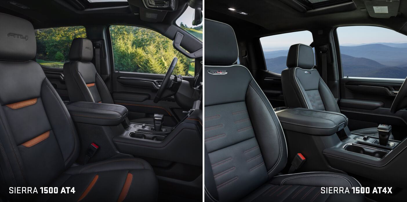 2025 GMC Sierra 1500 AT4X vs. AT4 Interior Features