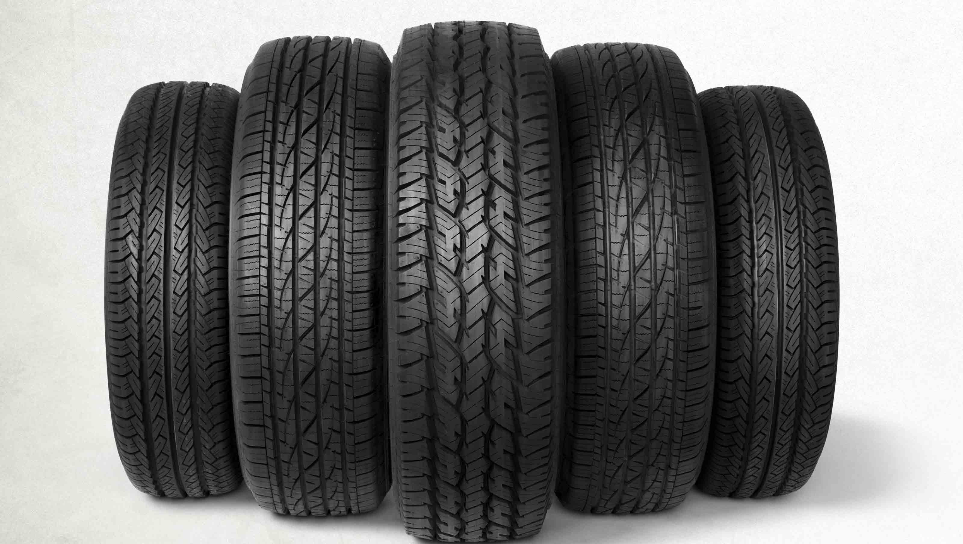 Photo of new vehicle tires.