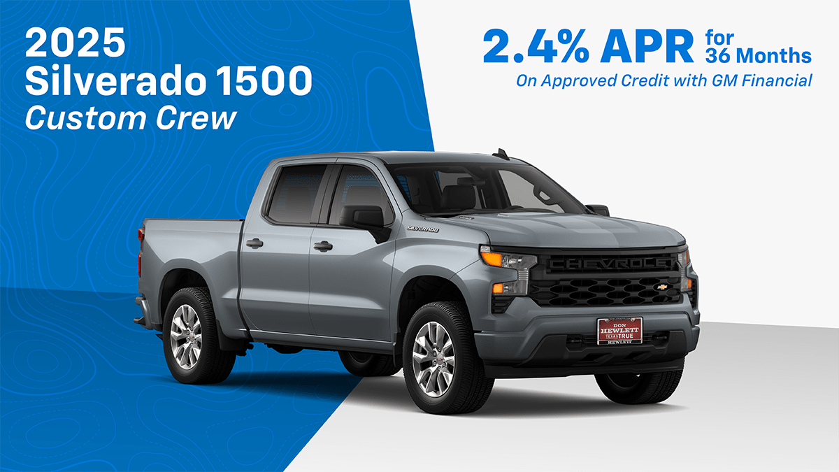 2025 Silverado Custom Crew 2.4% 36 Finance On Approved Credit Special