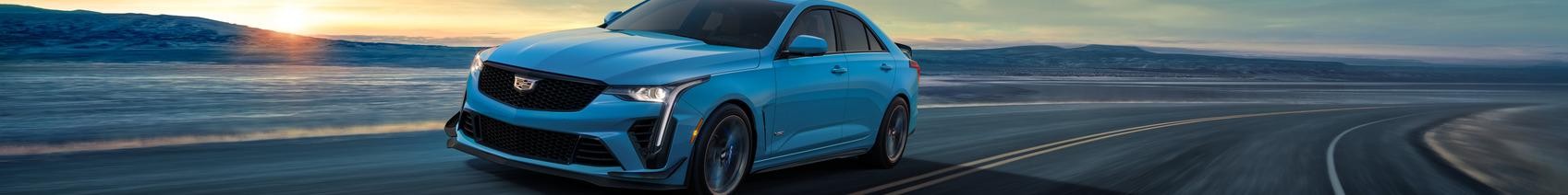 2023 Cadillac CT4-V Blackwing 3/4 front image,  driving on open road