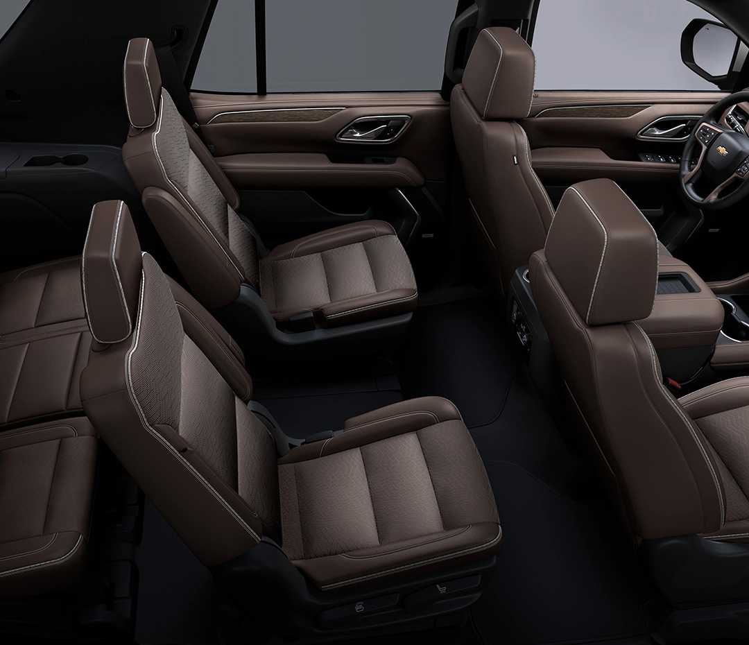 rear seating inside the 2024 Chevy Tahoe