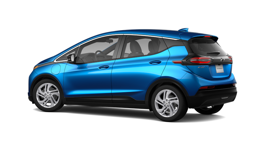 A blue 2023 Chevy Bolt EUV