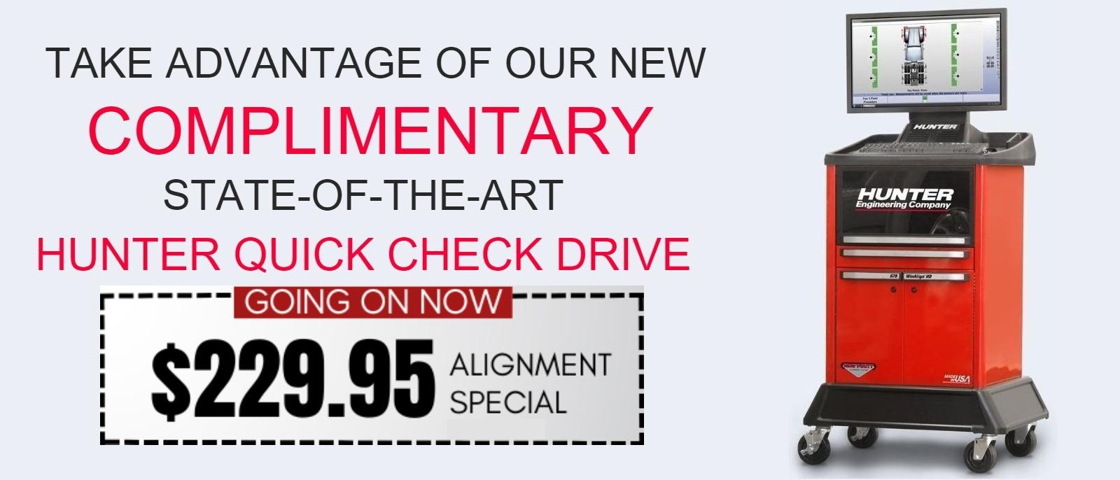 HUNTER ENGINEERING COMPANY QUICK ALIGNMENT CHECK AT KING O'ROURKE CADILLAC