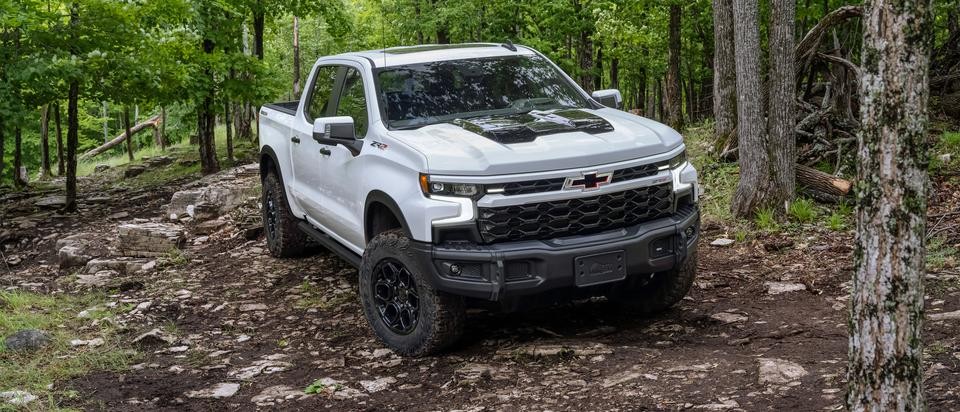 Silverado 1500 in the woods.