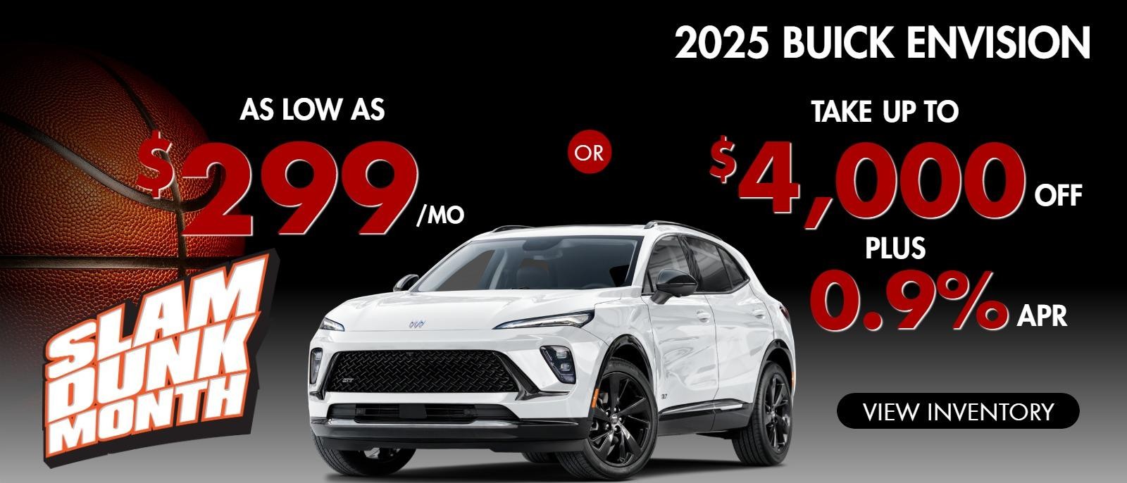 2025 Buick Envision
Stock BA6202
Take up to $4000 OFF
PLUS .9% Fin OR as low as $299/mo