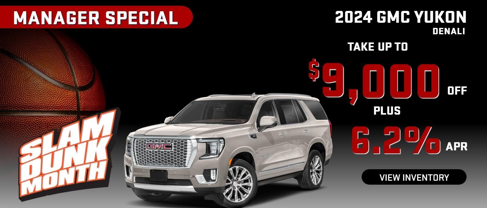 2024 Yukon Denali MANAGER SPECIAL
Stock G9701
take up to $9000 OFF PLUS 6.2% Finance
