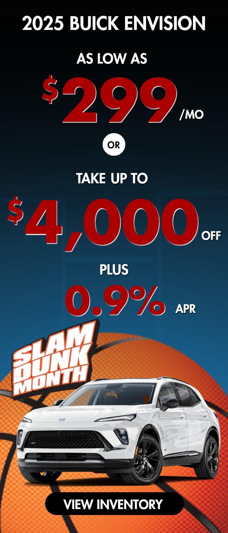 2025 Buick Envision
Stock BA6202
Take up to $4000 OFF
PLUS .9% Fin OR as low as $299/mo