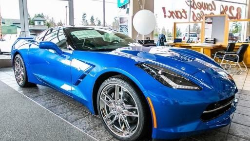 Blue Corvette at Northwest Chevrolet