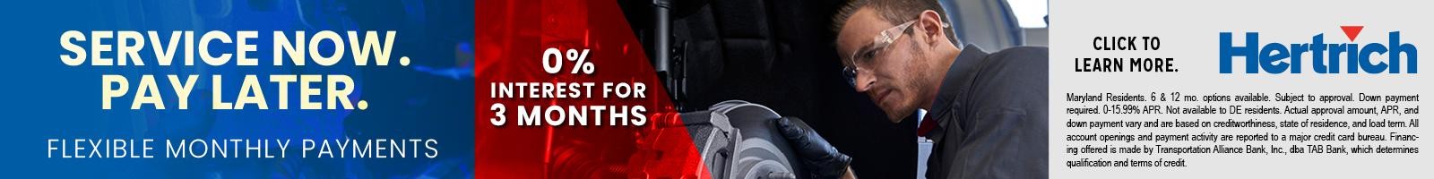 Flexible Monthly Payments for Parts and Service