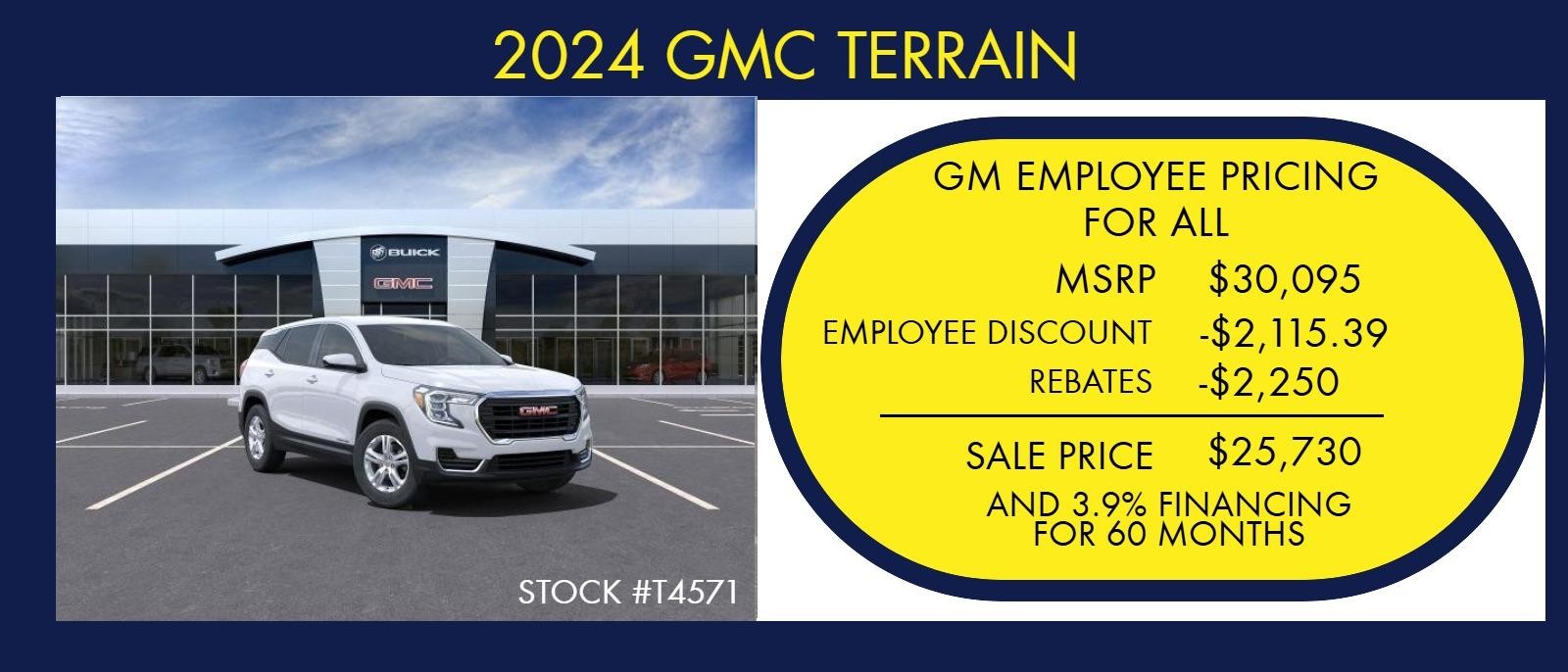 GM EMPLOYEE PRICING FOR ALL 2024 GMC TERRAIN