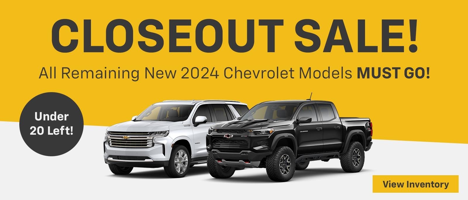CLOSEOUT SALE FROM MYRTLE BEACH CHEVROLET - ALL REMAINING NEW 2024 MODELS MUST GO!