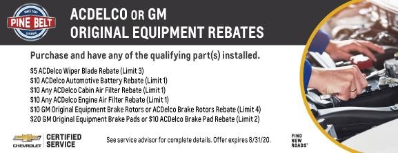 ACDelco or GM Original Equipment Rebates