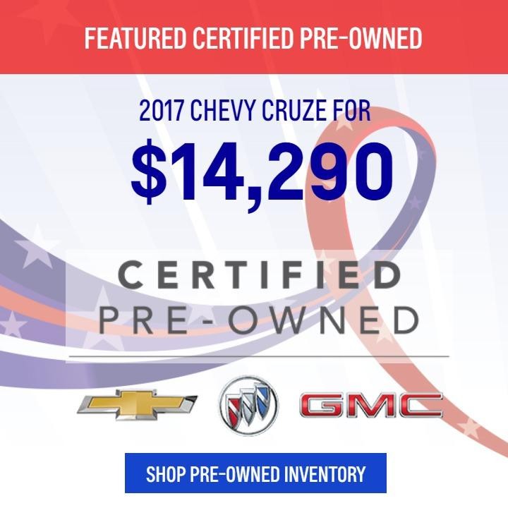 Featured Certified Pre-Owned - 2017 Chevrolet Cruze for $14,290