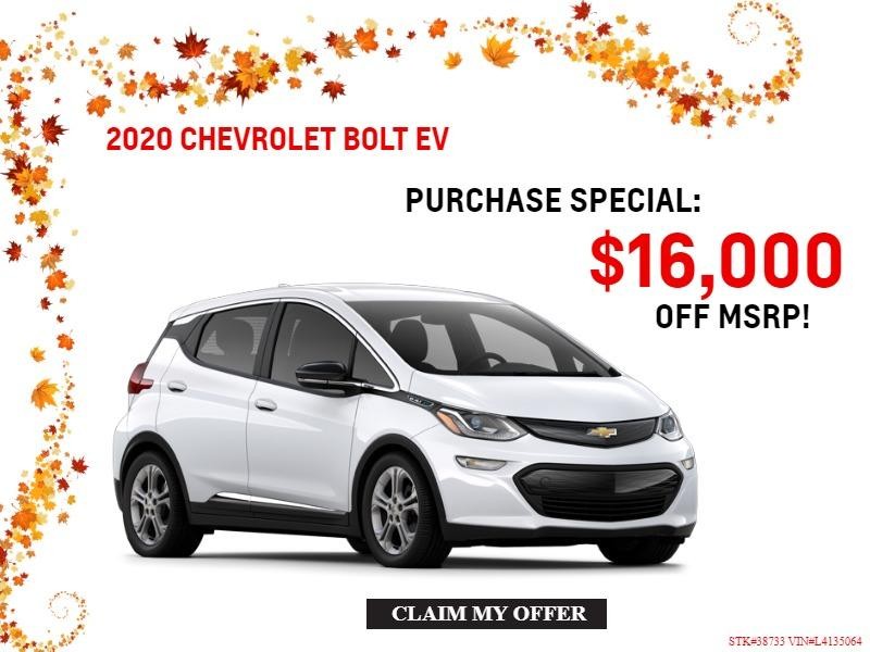 2020 BOLT EV STK#38733 VIN#L4135064
                Purchase Special: $16,000 off MSRP