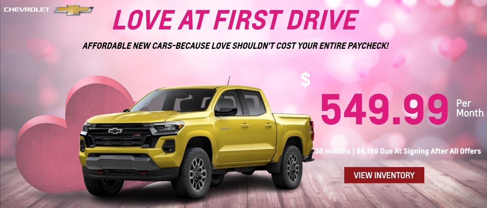 2024 Chevrolet Colorado 4WD Z71 TRK24553
$549.99/mo 36 months $4,199 Due at signing after all offers
MSRP $48,725 30,000 total miles $19,799.64 Total Payments
$500 GM Rewards Sign and Spend
$500 Mil/Edu/1st/Health
$1500 GM Lease Loyalty and Lease Conquest