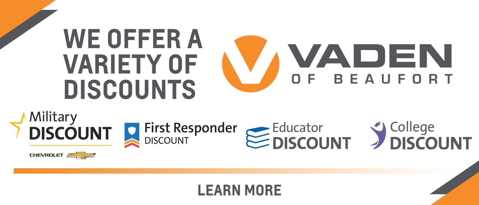 WE OFFER A VARIETY OF DISCOUNTS