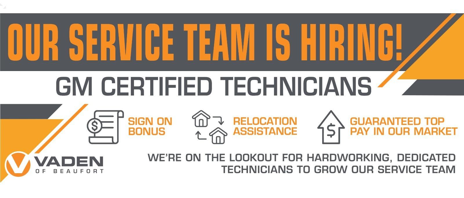 Our Service Team Is Hiring
GM CERTIFIED TECHNICIANS