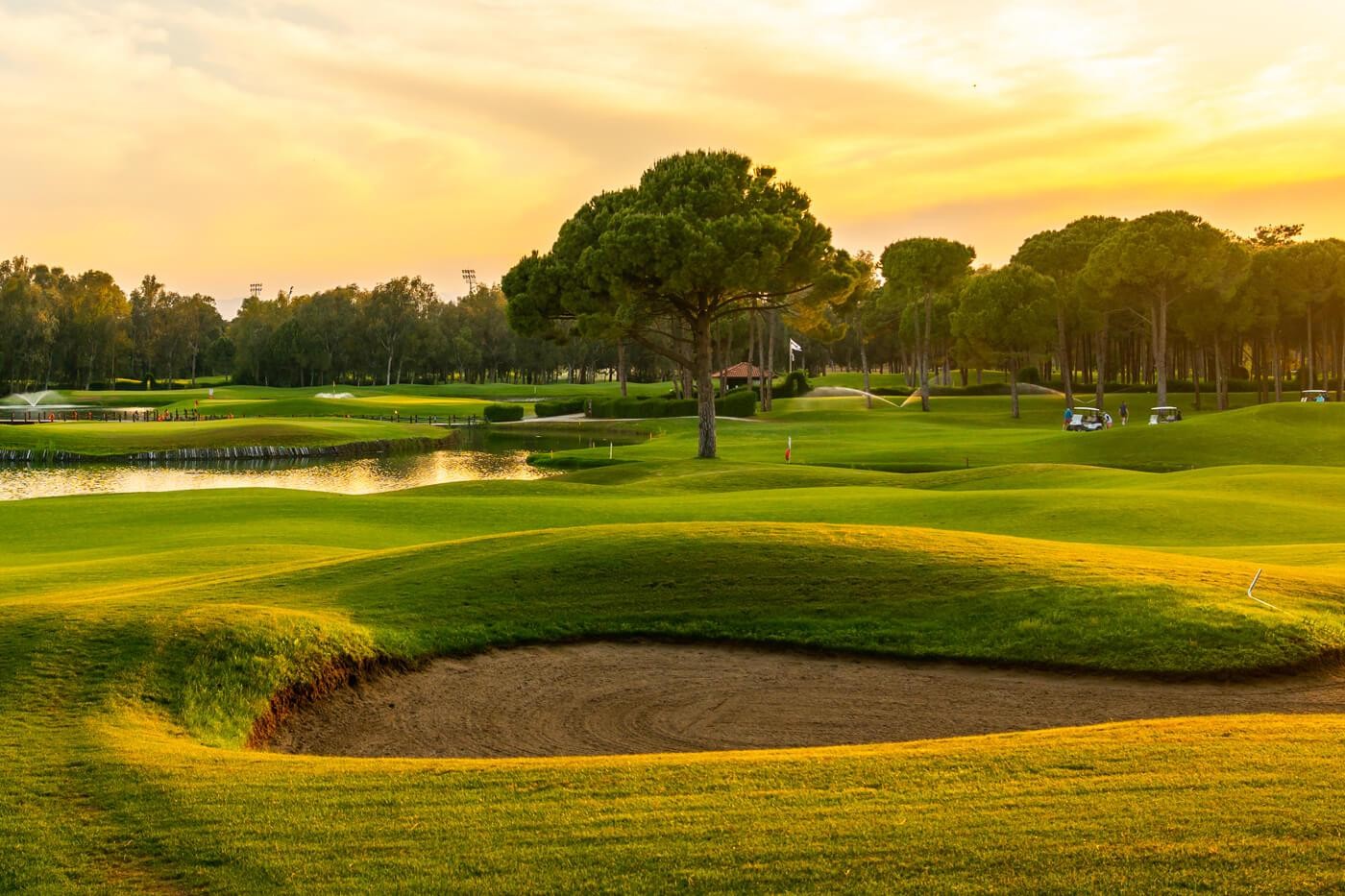 Sand bunker on a golf course