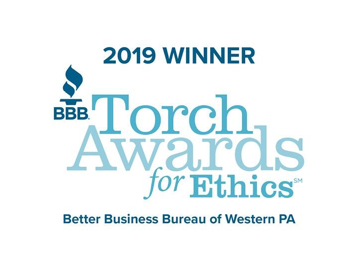 2019 Winner BBB Torch Awards for Ethics - Better Business Bureau of Western PA