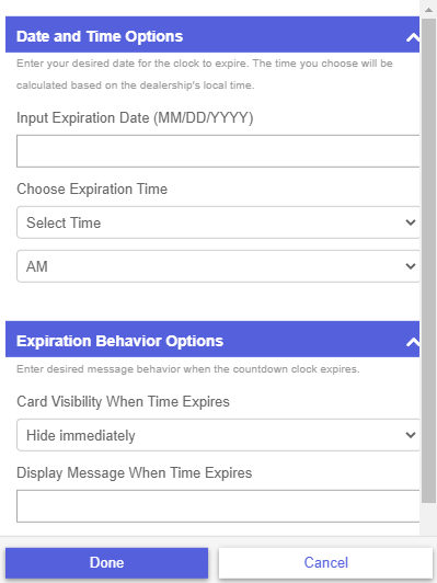 Countdown Program Expired Configure the Countdown Clock Card | Ansira Help