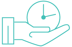 icon of hand holding clock